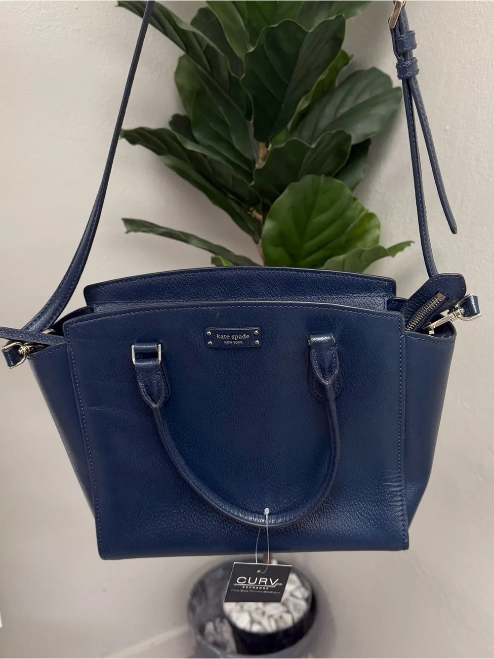 Kate Spade New York Navy Blue Jeanne Medium Satchel Purse